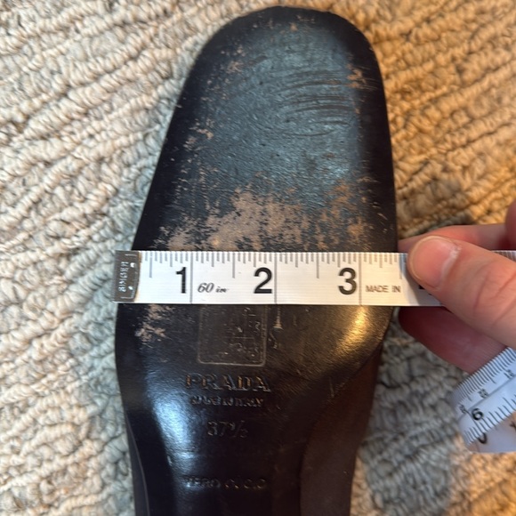 Prada Y2K Vintage Nylon Loafers Acrylic Link Design Block Heel 37.5 EU 7.5 US - Picture 12 of 13